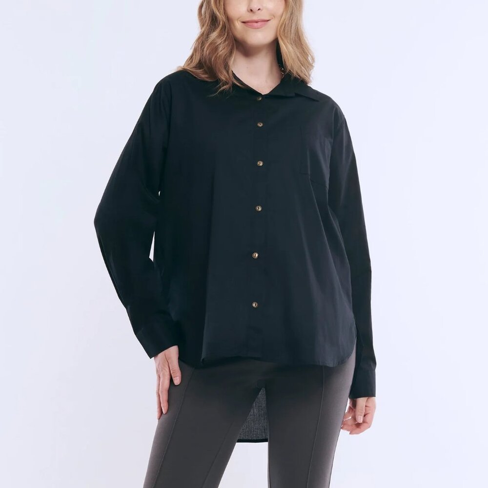 Motherhood Maternity Black Poplin Shirt, size m